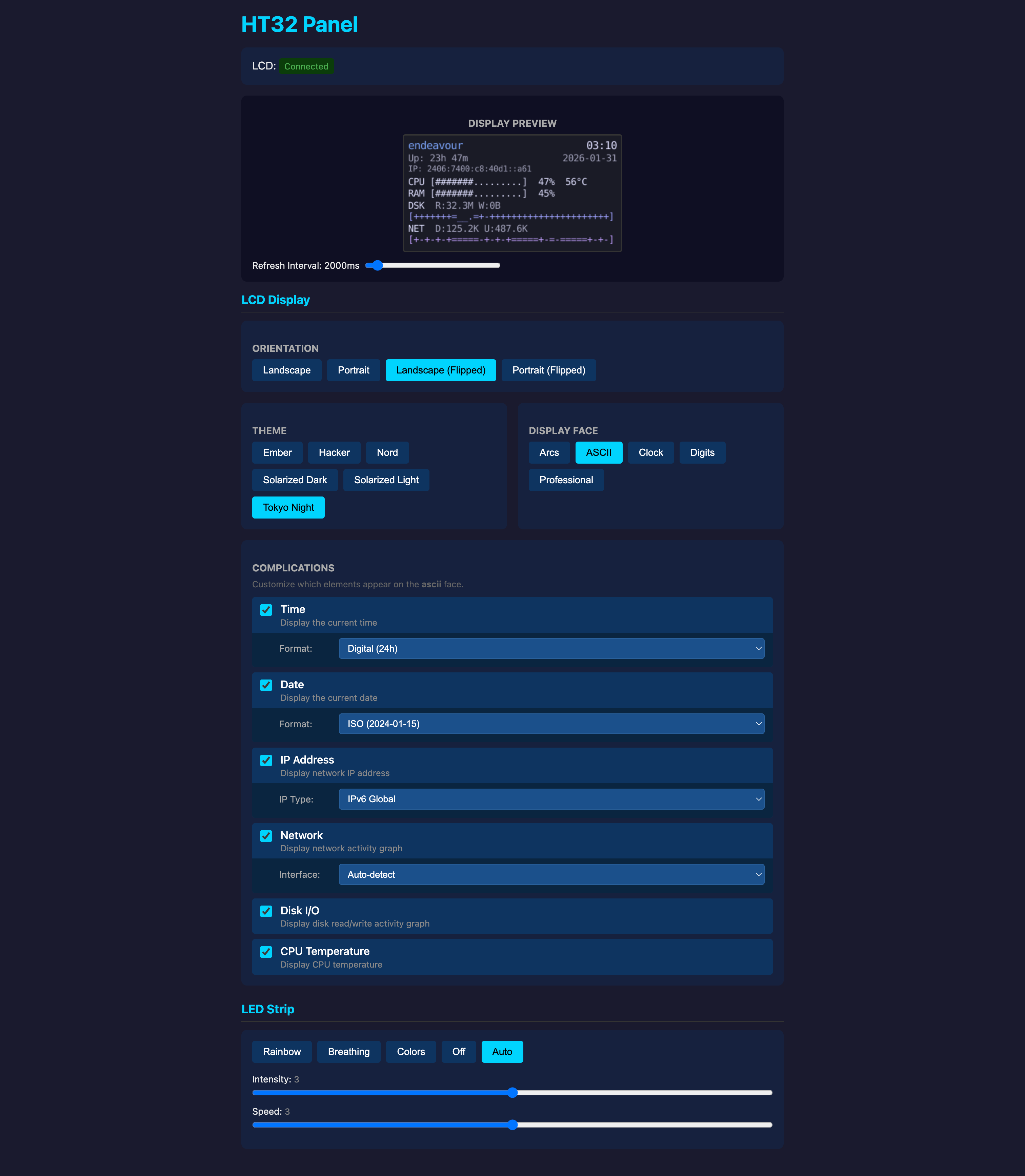 HT32 Panel Web UI